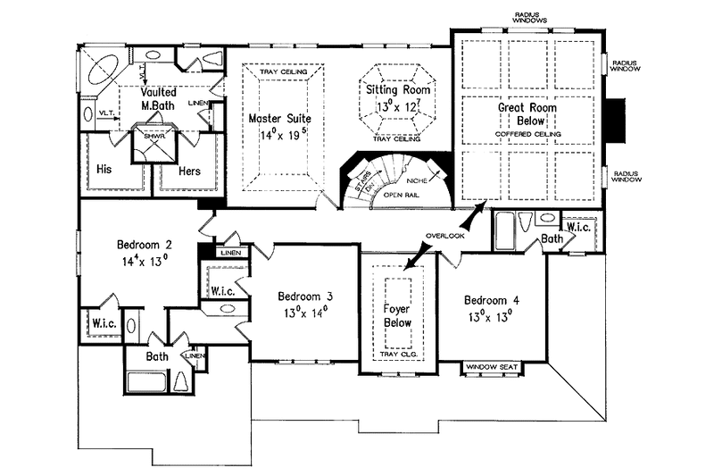Home Plan - Floor Plan - Upper Floor for Classical House Plan #927-605 - 5 bed, 4.5 bath