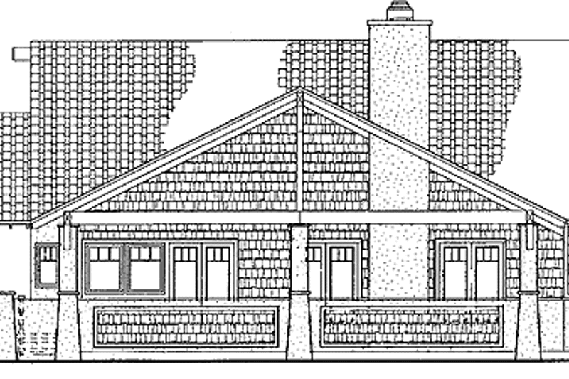 Home Plan - Exterior - Rear Elevation for Craftsman House Plan #72-966 - 2 bed, 2 bath