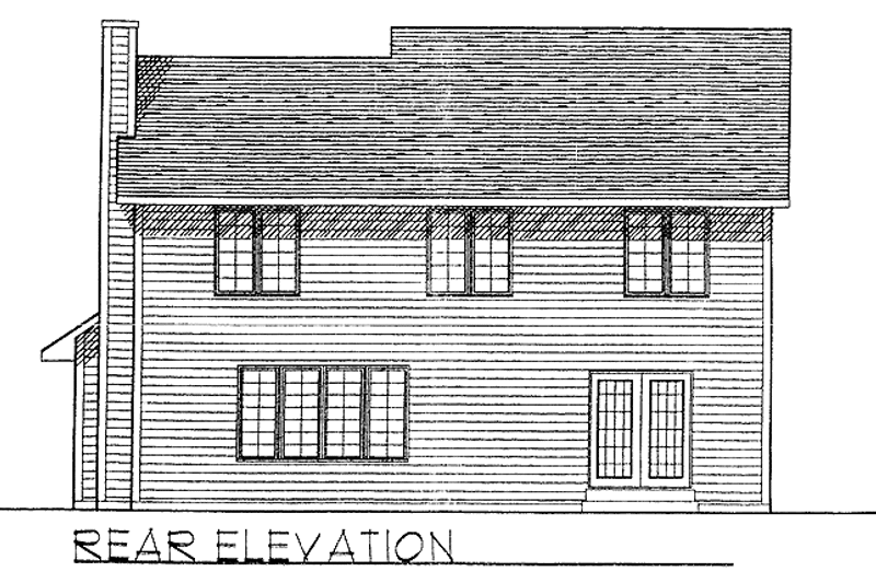 Architectural House Design - Exterior - Rear Elevation for Traditional House Plan #70-1321 - 4 bed, 2.5 bath