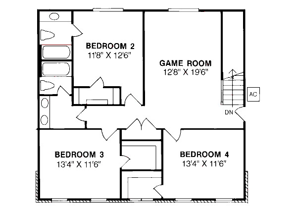 House Plan Design - Southern Floor Plan - Upper Floor Plan #20-195