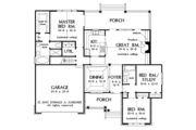 Country Style House Plan - 3 Beds 2 Baths 1628 Sq/Ft Plan #929-128 Floor 