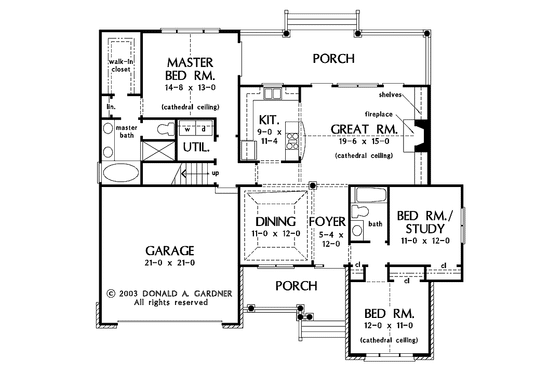 Floor Plan - Main Floor for Country House Plan #929-128 - 3 bed, 2 bath