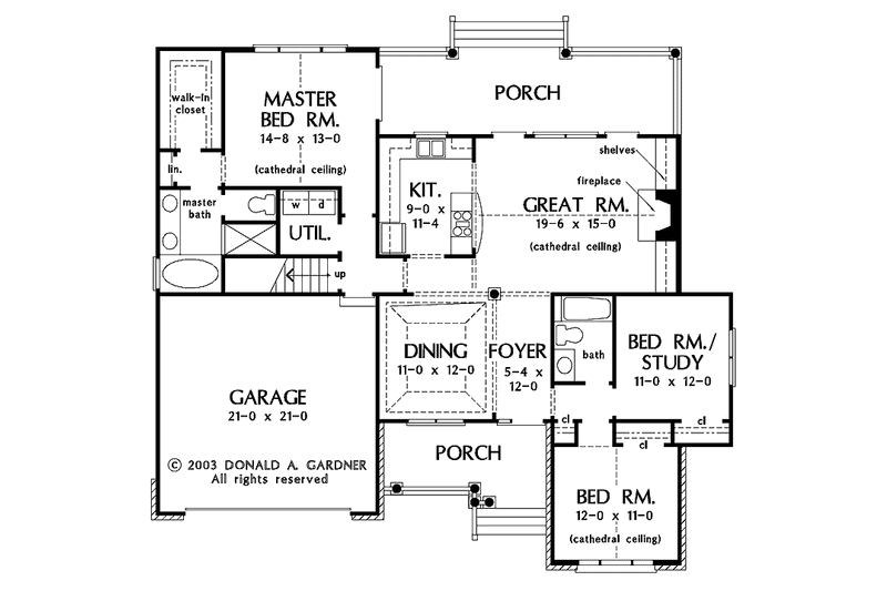 Home Plan - Floor Plan - Main Floor for Country House Plan #929-128 - 3 bed, 2 bath