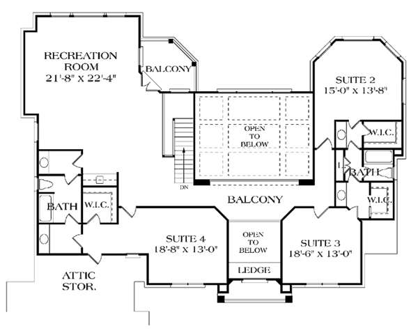 House Design - Mediterranean Floor Plan - Upper Floor Plan #453-312