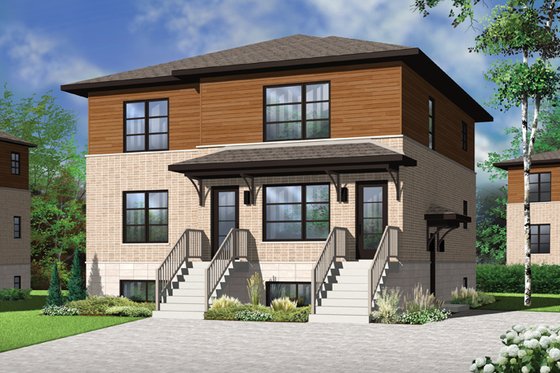 Exterior - Front Elevation 3 for Contemporary House Plan #23-2595 - 6 bed, 3 bath