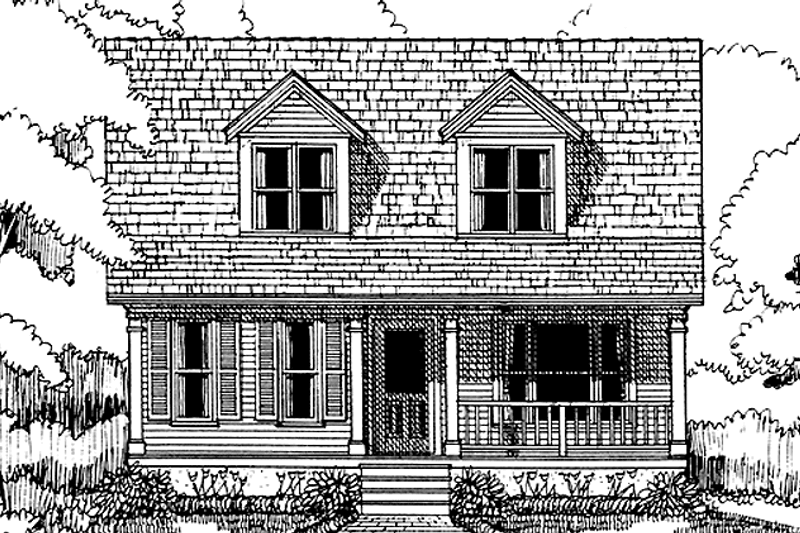 House Blueprint - Country Exterior - Front Elevation Plan #79-282