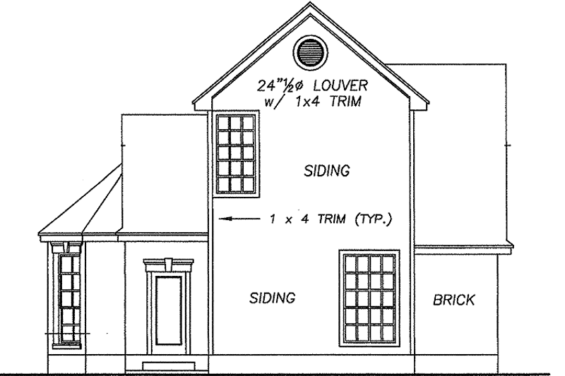 Home Plan - Exterior - Rear Elevation for Classical House Plan #472-272 - 3 bed, 3.5 bath