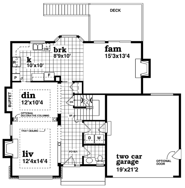 House Blueprint - Colonial Floor Plan - Main Floor Plan #47-904