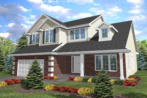 Exterior - Front Elevation for Traditional House Plan #50-106 - 4 bed, 2.5 bath