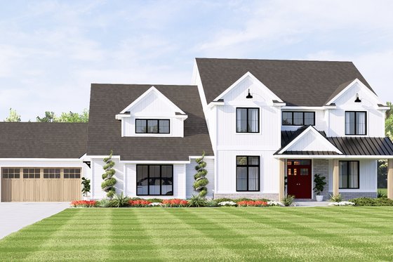 Exterior - Front Elevation 3 for Farmhouse House Plan #1064-113 - 5 bed, 4.5 bath