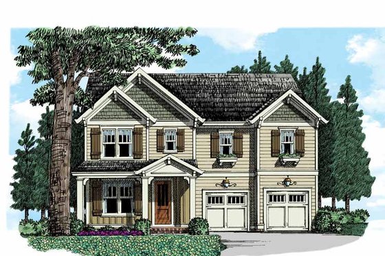 Exterior - Front Elevation 3 for Country House Plan #927-950 - 3 bed, 2.5 bath