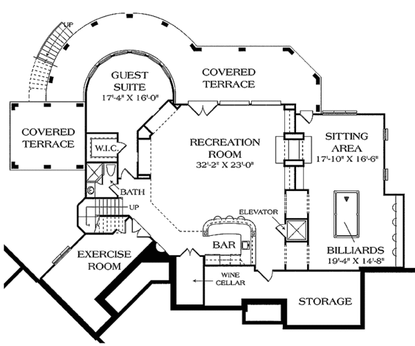 House Plan Design - Country Floor Plan - Lower Floor Plan #453-461