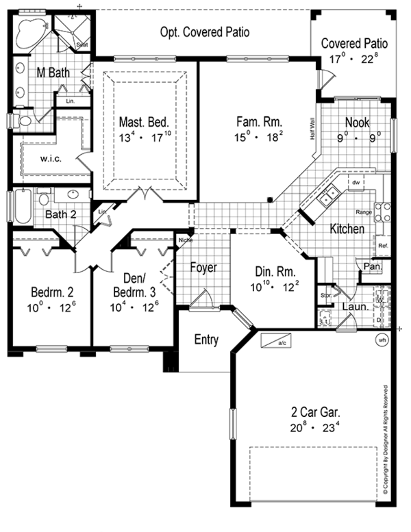 Home Plan - Mediterranean Floor Plan - Main Floor Plan #417-802