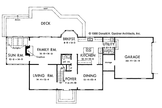 Floor Plan - Main Floor for Colonial House Plan #929-99 - 3 bed, 2.5 bath
