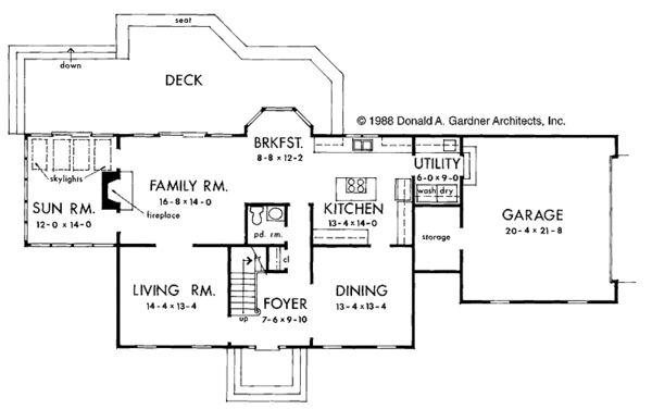 Architectural House Design - Colonial Floor Plan - Main Floor Plan #929-99