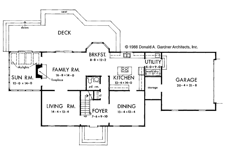 Home Plan - Floor Plan - Main Floor for Colonial House Plan #929-99 - 3 bed, 2.5 bath