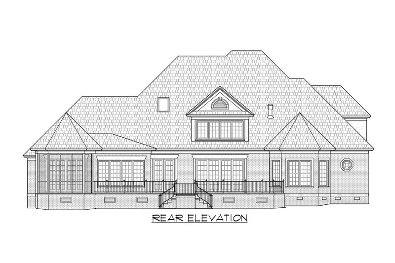 Home Plan - Exterior - Rear Elevation 1 for Traditional House Plan #1054-80 - 5 bed, 4.5 bath