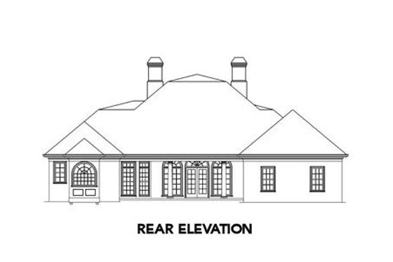 Exterior - Rear Elevation for Colonial House Plan #429-5 - 3 bed, 2.5 bath