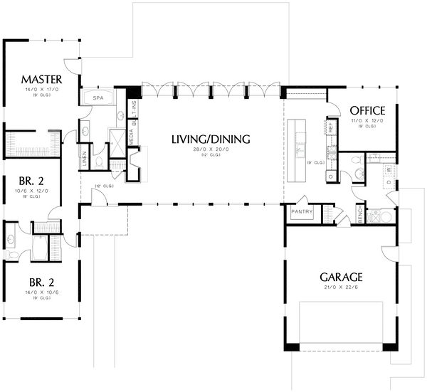 Modern Floor Plan - Main Floor Plan #48-477
