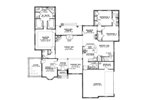 Floor Plan - Main Floor for Traditional House Plan #17-2743 - 4 bed, 2.5 bath
