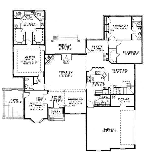 Dream House Plan - Traditional Floor Plan - Main Floor Plan #17-2743
