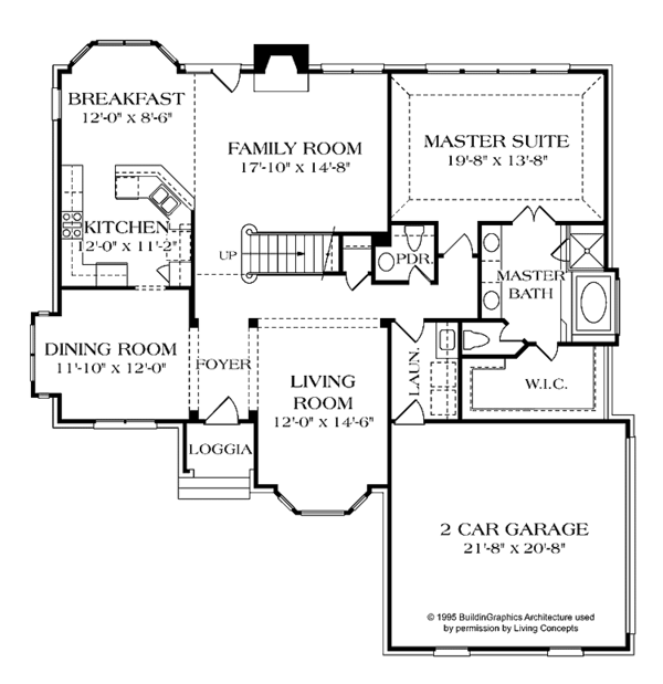 Home Plan - Colonial Floor Plan - Main Floor Plan #453-270
