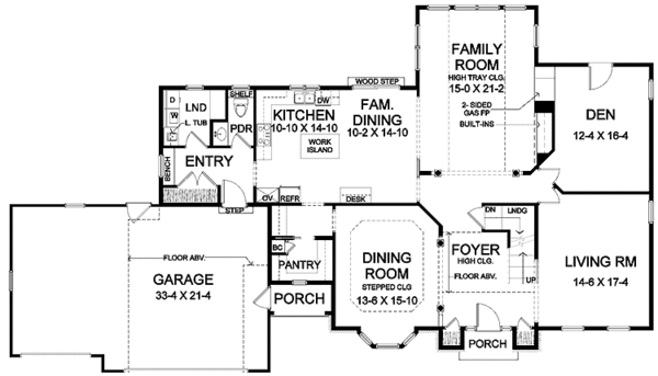 Architectural House Design - Traditional Floor Plan - Main Floor Plan #328-326