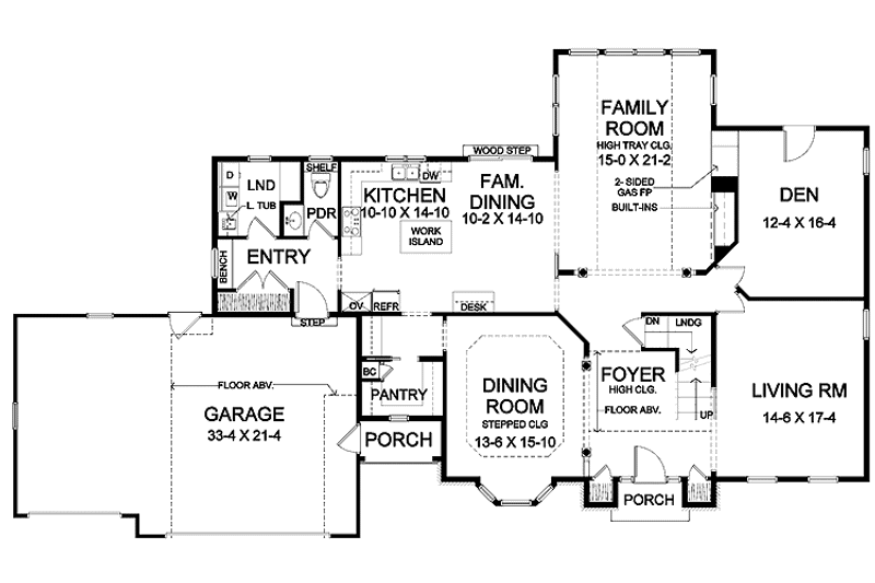 Home Plan - Floor Plan - Main Floor for Traditional House Plan #328-326 - 4 bed, 3.5 bath