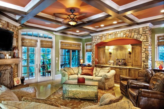 Interior - Family Room 1 for Mediterranean House Plan #930-70 - 3 bed, 2.5 bath