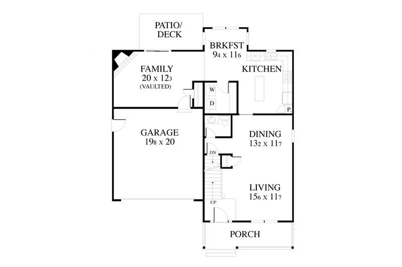 Architectural House Design - Floor Plan - Main Floor for Country House Plan #1053-24 - 3 bed, 2.5 bath