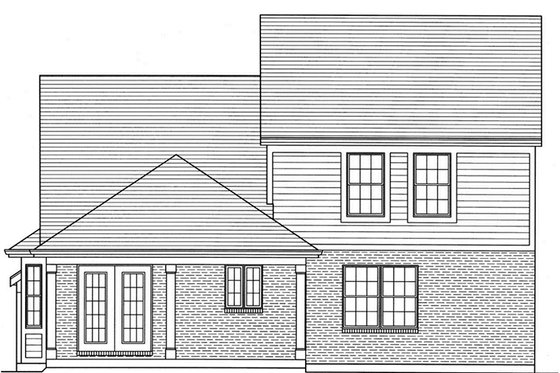 Exterior - Rear Elevation for Colonial House Plan #46-843 - 4 bed, 2.5 bath