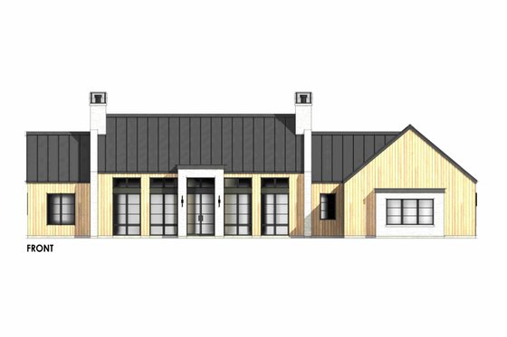Exterior - Front Elevation 7 for Modern House Plan #1096-94 - 3 bed, 2.5 bath
