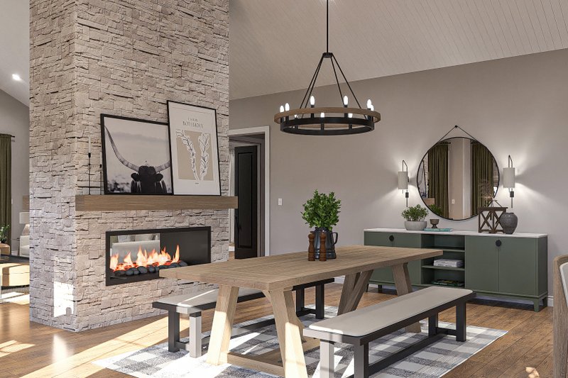 Home Plan - Interior - Dining Room 1 for Barndominium House Plan #455-384 - 3 bed, 2.5 bath
