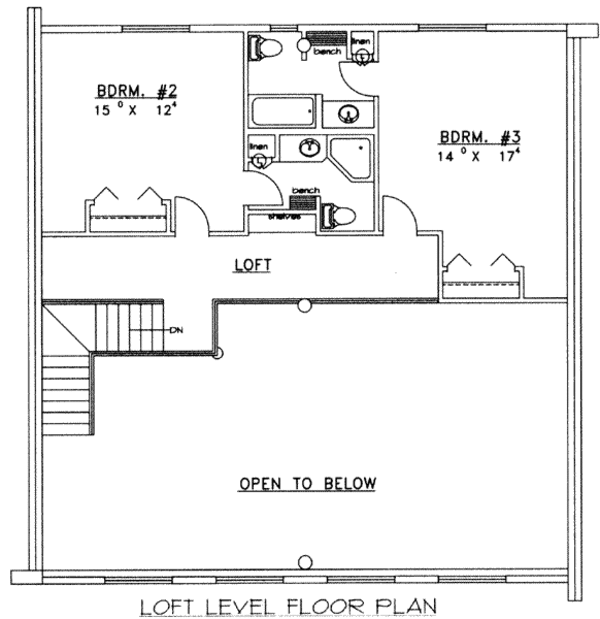 Home Plan - Log Floor Plan - Upper Floor Plan #117-475