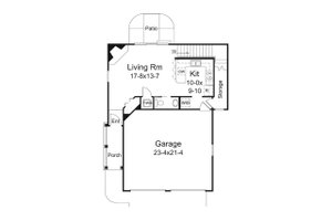 Floor Plan - Main Floor for Craftsman House Plan #57-697 - 1 bed, 1 bath