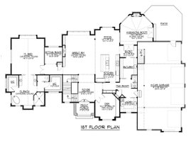 Floor Plan - Main Floor for European House Plan #1064-125 - 4 bed, 3.5 bath