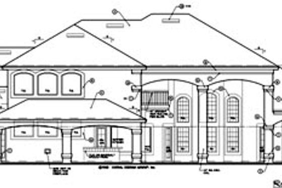 Exterior - Rear Elevation for European House Plan #135-113 - 4 bed, 4.5 bath