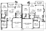 Traditional Style House Plan - 2 Beds 2 Baths 2998 Sq/Ft Plan #70-822 