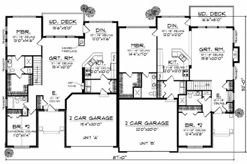 Home Plan - Floor Plan - Main Floor for Traditional House Plan #70-822 - 2 bed, 2 bath