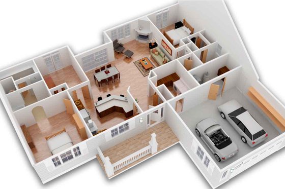 Exterior - Other Elevation for Country House Plan #427-10 - 3 bed, 2.5 bath
