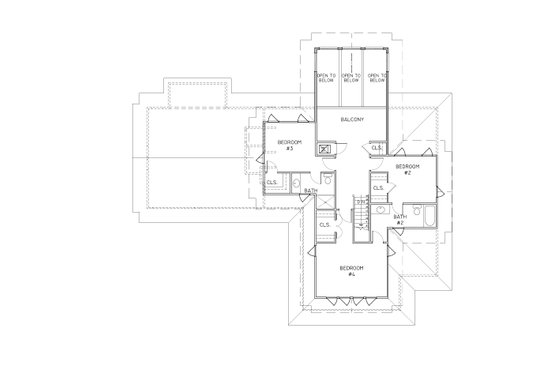 Floor Plan - Upper Floor for Craftsman House Plan #536-7 - 4 bed, 3.5 bath