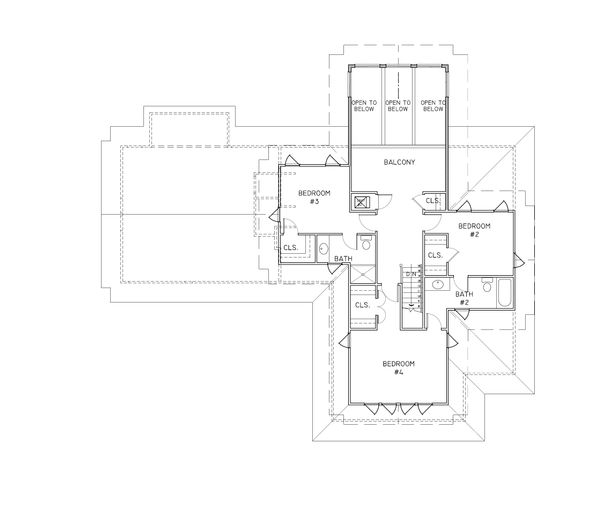 Craftsman Floor Plan - Upper Floor Plan #536-7