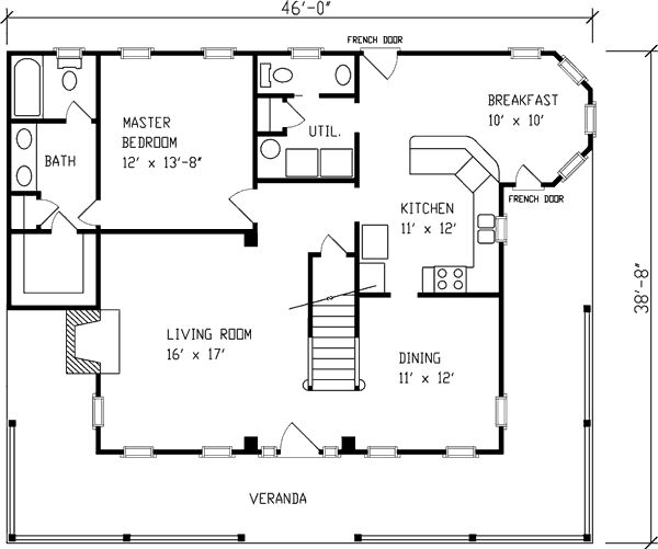 House Design - Southern Floor Plan - Main Floor Plan #410-218