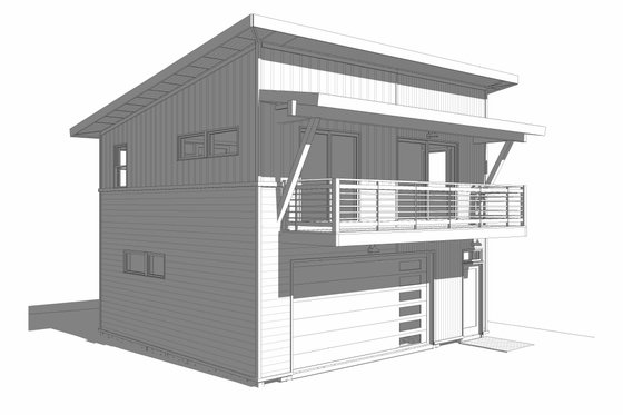 Exterior - Other Elevation 1 for Modern House Plan #895-112 - 1 bed, 1 bath