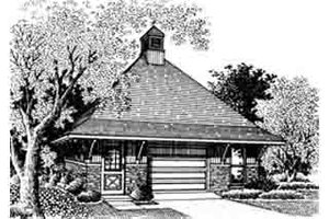 Exterior - Front Elevation 3 for European House Plan #45-262, 0 bath