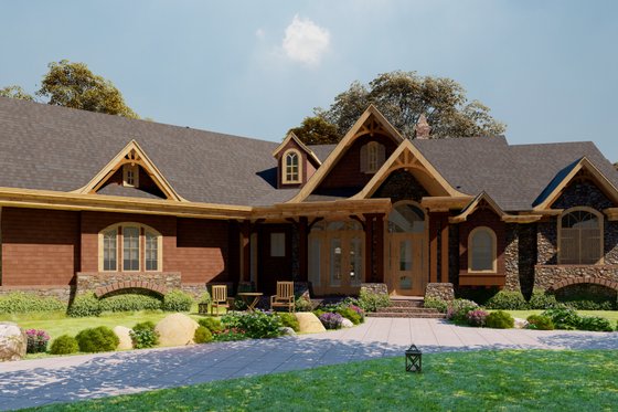Exterior - Front Elevation 10 for Craftsman House Plan #54-415 - 3 bed, 2 bath