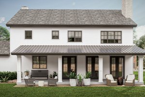 Exterior - Rear Elevation for Colonial House Plan #455-467 - 3 bed, 3.5 bath