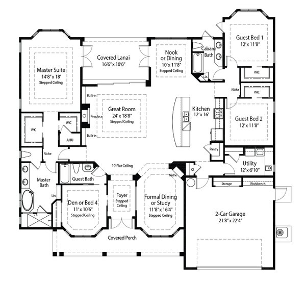 Home Plan - Floor Plan - Main Floor for Farmhouse House Plan #938-54 - 3 bed, 3 bath
