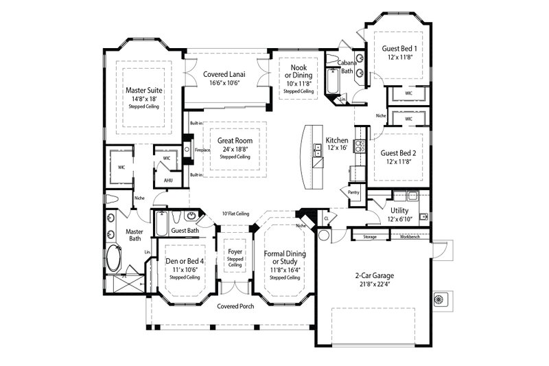 Home Plan - Floor Plan - Main Floor for Farmhouse House Plan #938-54 - 3 bed, 3 bath