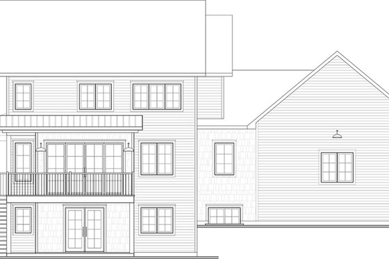Exterior - Rear Elevation 2 for Farmhouse House Plan #23-2827 - 6 bed, 2.5 bath